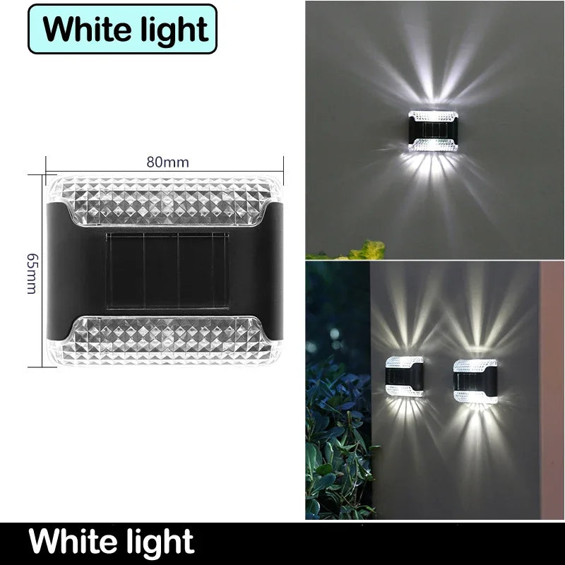 LED Solar Wall Lamp Sunlight Outdoor Up and Down Luminous Lighting Waterproof Energy-saving Street Light Yard Balcony Decoration
