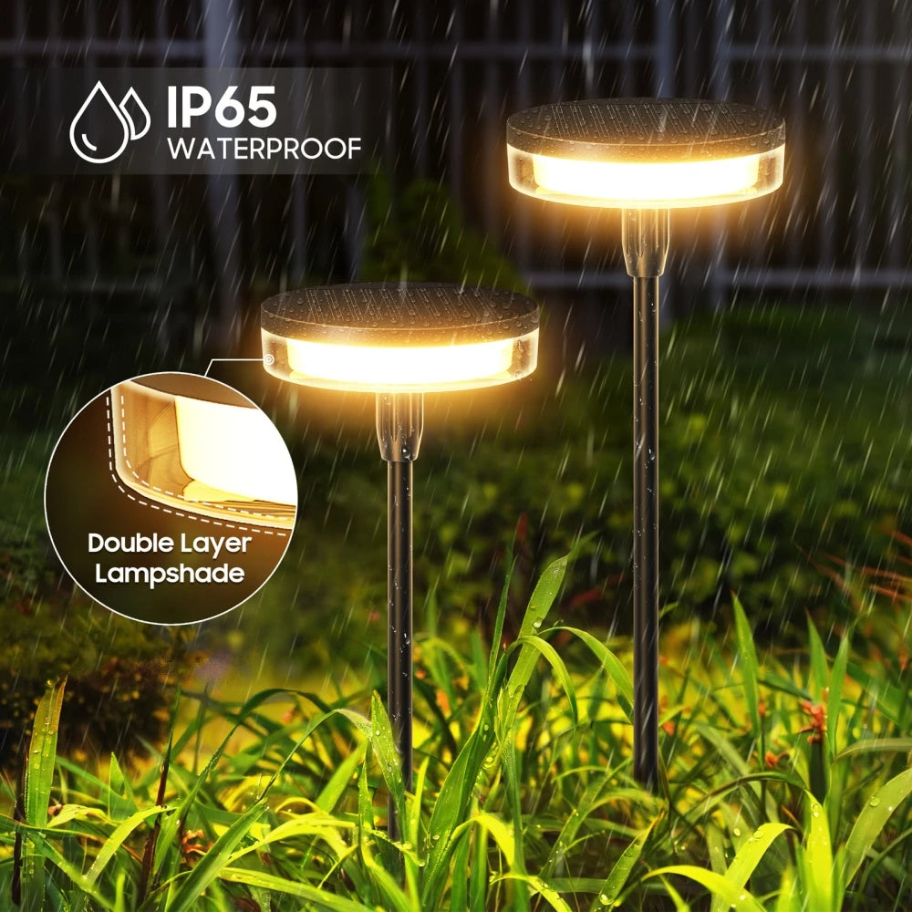 2PCS Solar Pathway Light Sway by Wind Solar Swaying Lights Bright 12H IP65 Waterproof for Outside Yard Path Patio Lawn Decor
