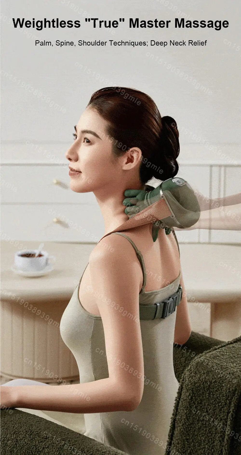 Neck Shoulder Massager Intelligent Bionic Shiatsu Red Light Heated Relief Fatigue Body Kneading Trapezius Muscles Relaxation