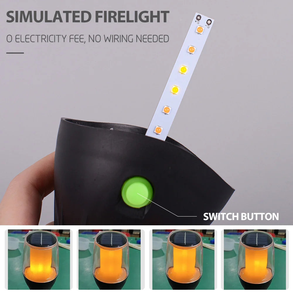 Solar Outdoor Lawn Lamp Garden Lamp Solar Powered Waterproof Landscape Path for Yard Backyard Lawn Patio Decorative LED Lighting