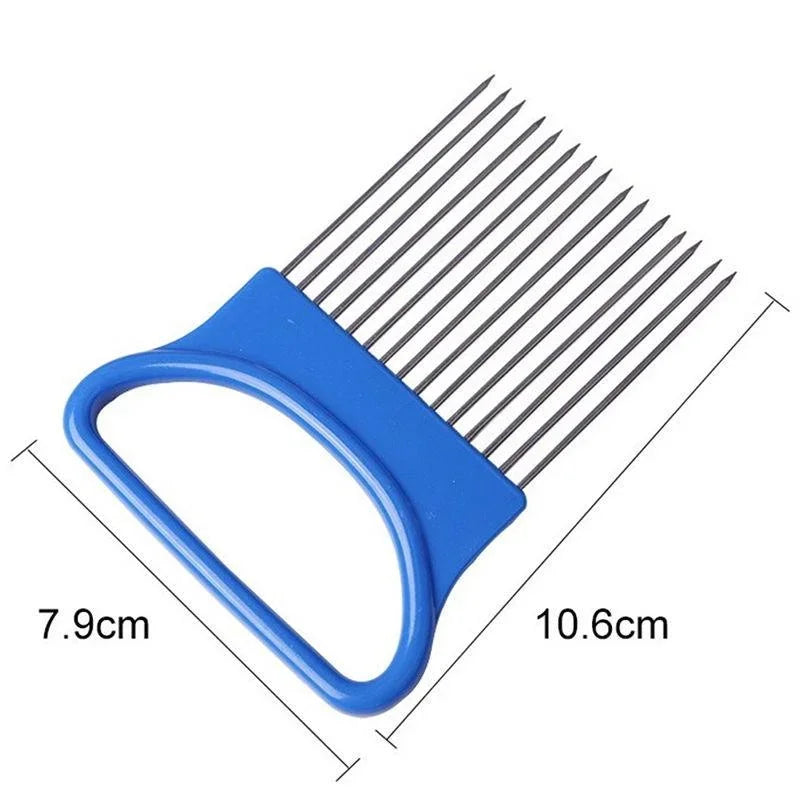 Vegetable Fruit Beef Onion Slicer Cutting Holder Slicing Cutter Stainless Steel Meat Needle Novel Kitchen Accessories Small Tool