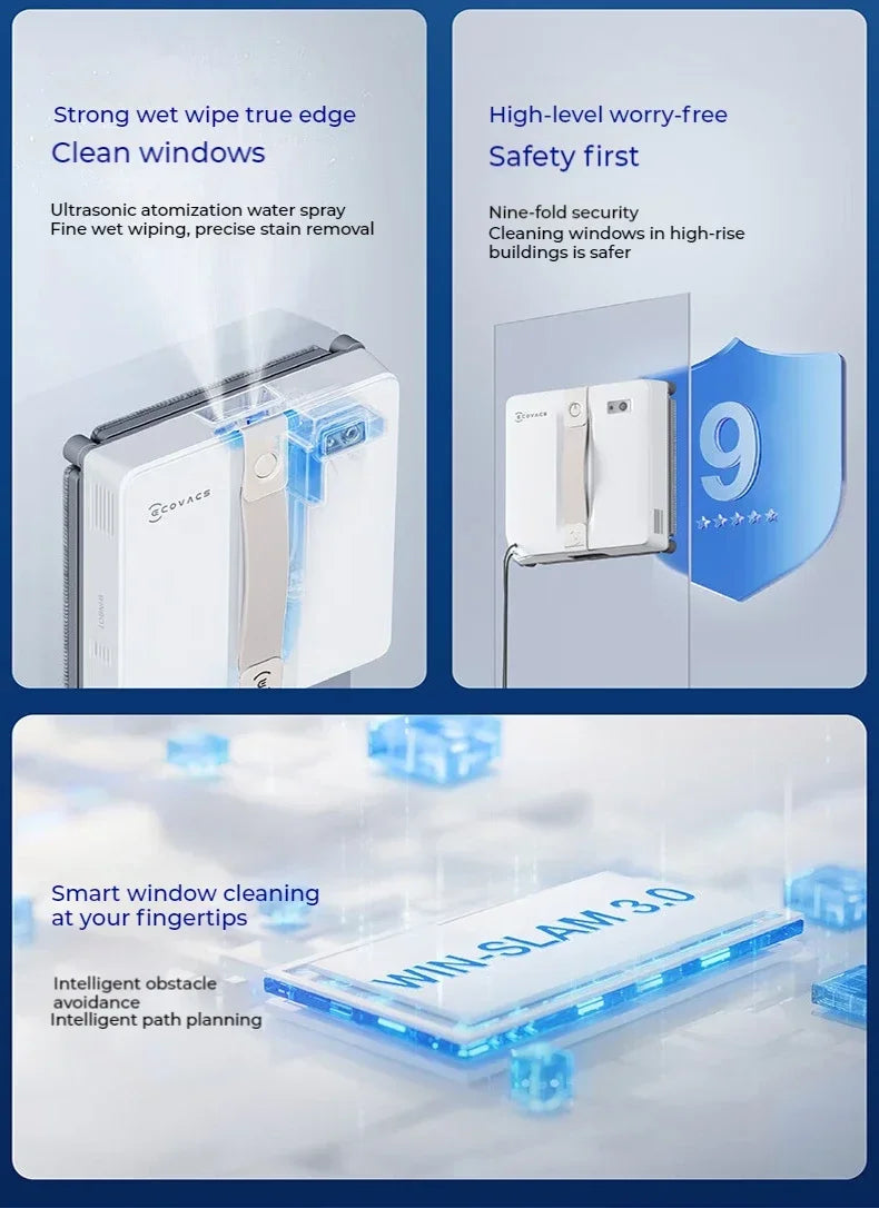 Original ECOVACS Window Cleaning Machine WINBOT AIR MINI Window Cleaning Robot 8000Pa Glass Vacuum Cleaner 100V-240V