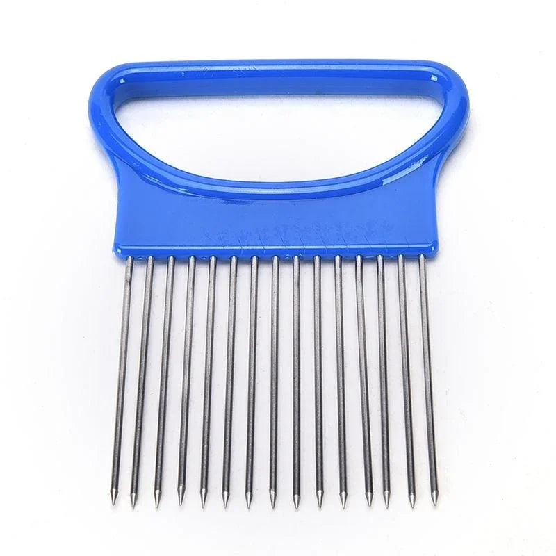 Vegetable Fruit Beef Onion Slicer Cutting Holder Slicing Cutter Stainless Steel Meat Needle Novel Kitchen Accessories Small Tool