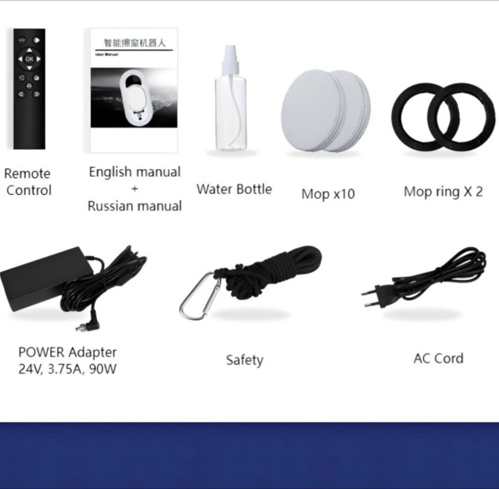 Automatic Robot Vacuum Cleaner Window Cleaning Robot Window Cleaner Electric Glass Limpiacristales Remote Control