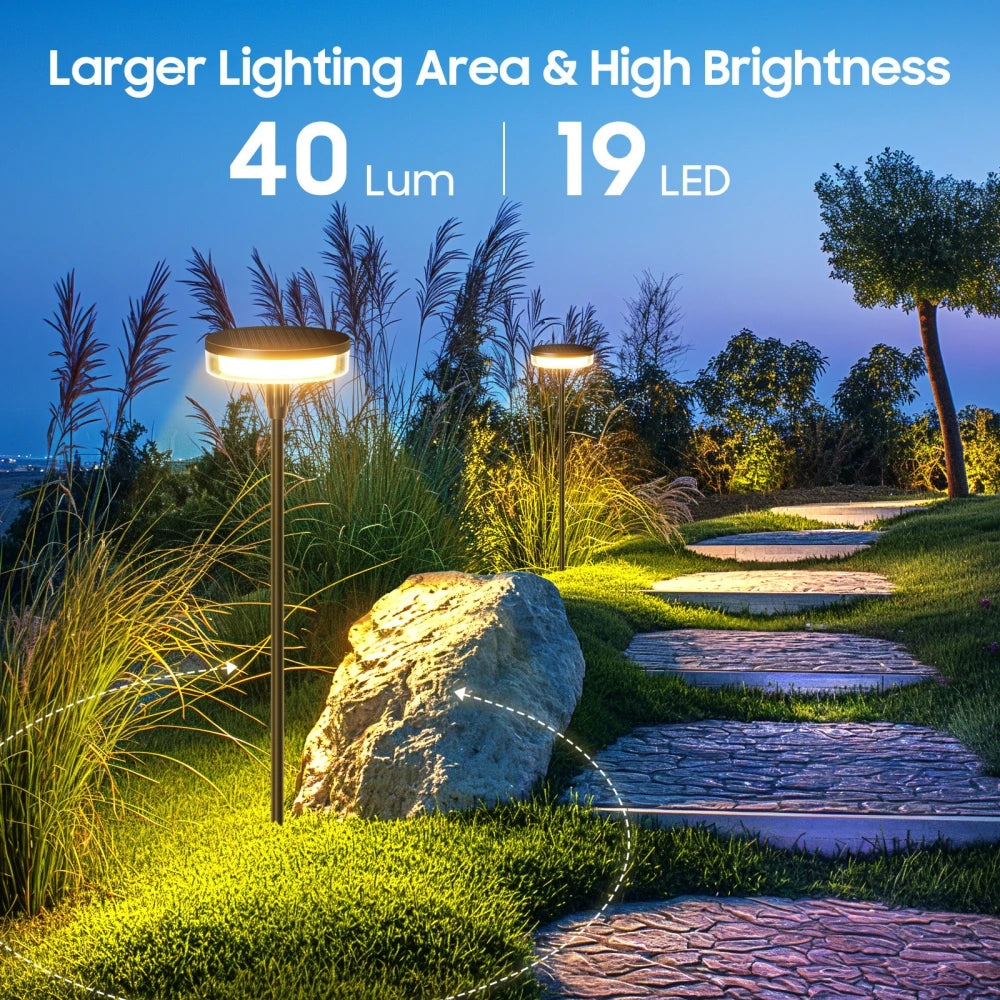 2PCS Solar Pathway Light Sway by Wind Solar Swaying Lights Bright 12H IP65 Waterproof for Outside Yard Path Patio Lawn Decor