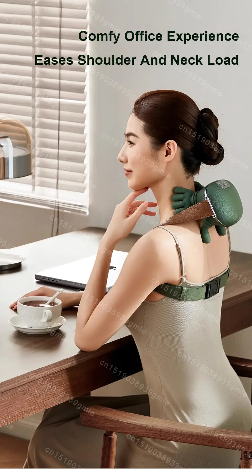 Neck Shoulder Massager Intelligent Bionic Shiatsu Red Light Heated Relief Fatigue Body Kneading Trapezius Muscles Relaxation