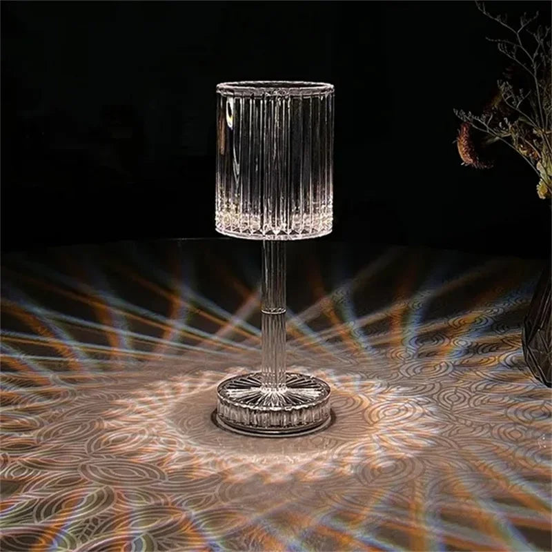 Crystal Table Lamp Touch Remote Control Acrylic Night Lamp Rechargeable Bedside Lamp LED Night Light Room Lights Home Decoration
