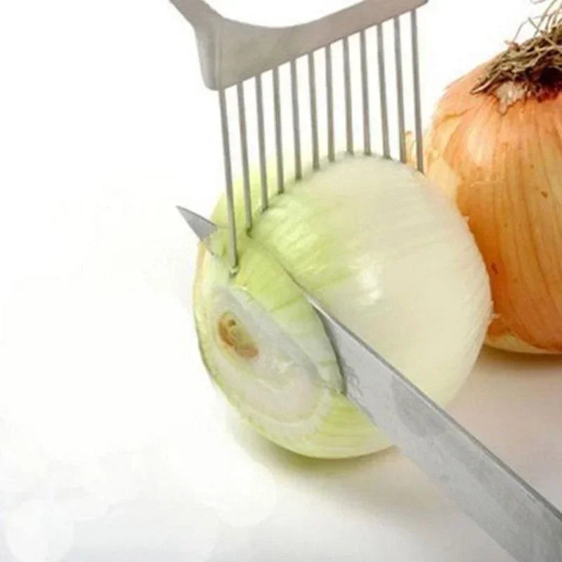 Vegetable Fruit Beef Onion Slicer Cutting Holder Slicing Cutter Stainless Steel Meat Needle Novel Kitchen Accessories Small Tool