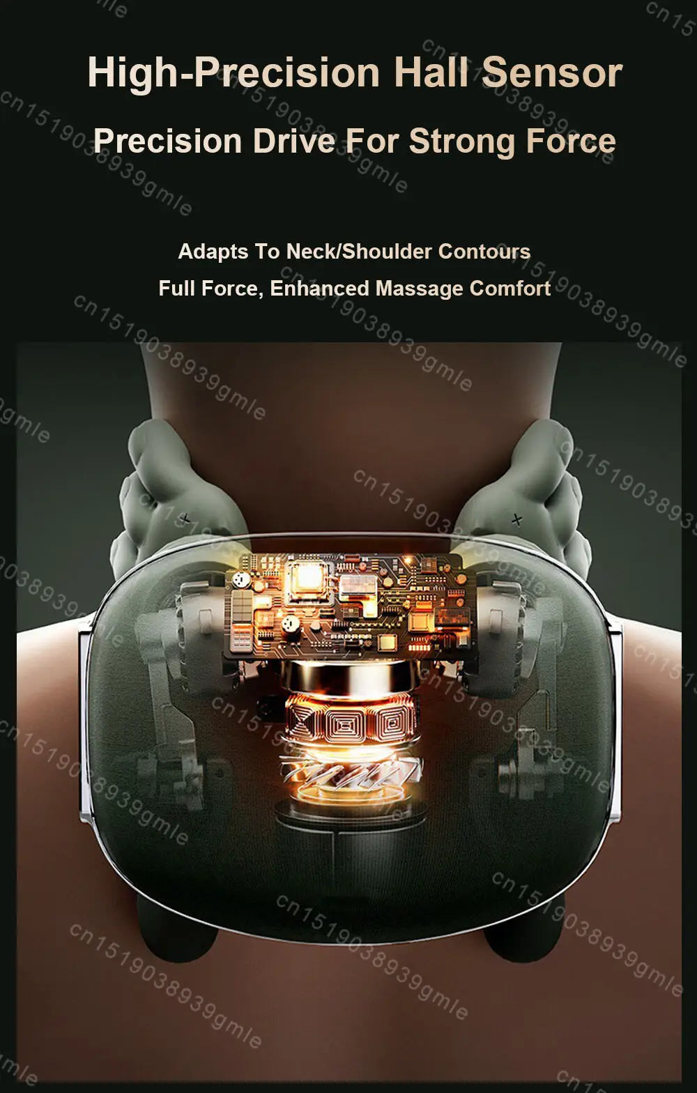 Bionic Neck Shoulder Massager Red Light Heated Cervical Spine Shoulder Neck Kneading Massage 3-Level Relax Muscle ﻿Pain Relief