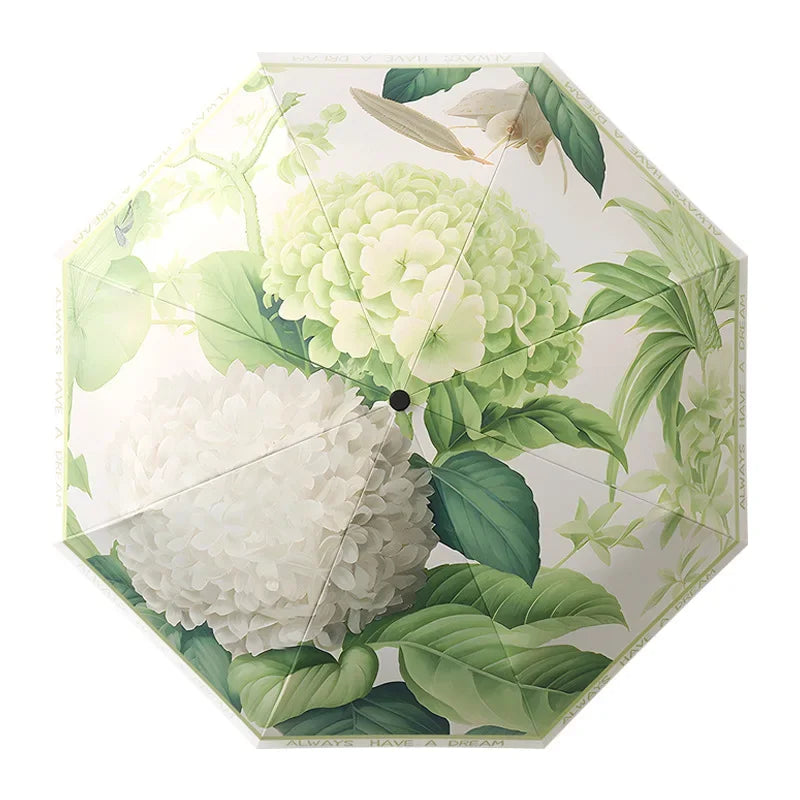 2025 New Summer UV Umbrella for Women Folding Sun Umbrella Floral Double Layer Portable Windproof Parasol Umbrella