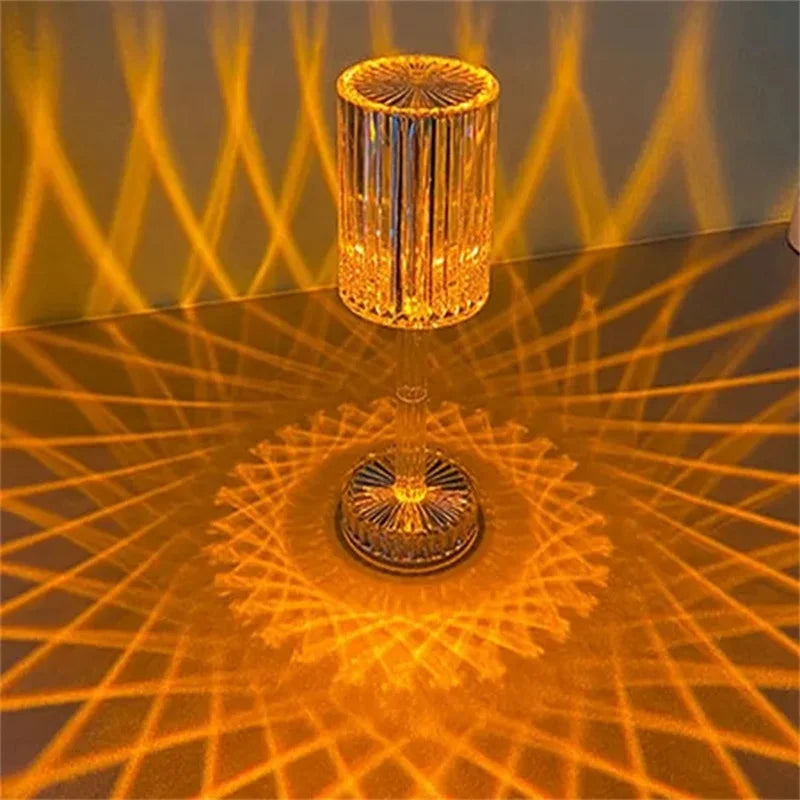 Crystal Table Lamp Touch Remote Control Acrylic Night Lamp Rechargeable Bedside Lamp LED Night Light Room Lights Home Decoration