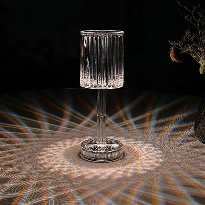Crystal Table Lamp Touch Remote Control Acrylic Night Lamp Rechargeable Bedside Lamp LED Night Light Room Lights Home Decoration
