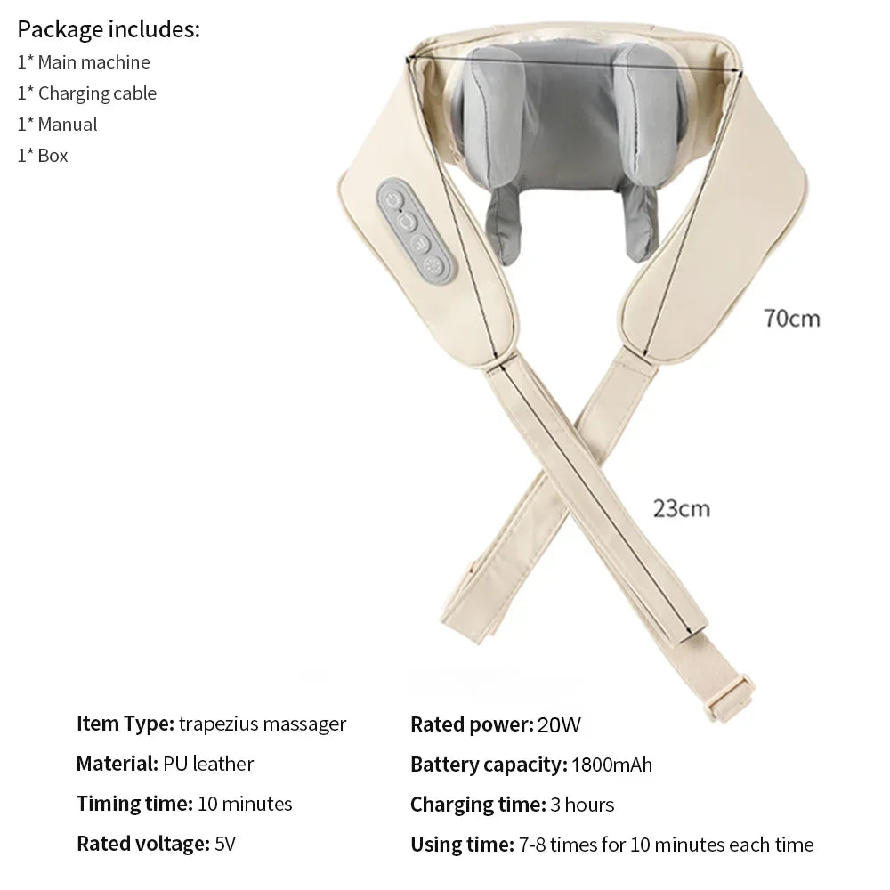 Neck Massager for Pain Relief deep Tissue Relieves Tension Kneading Massagerwith Heat Improves Circulation Eases Muscle Soreness