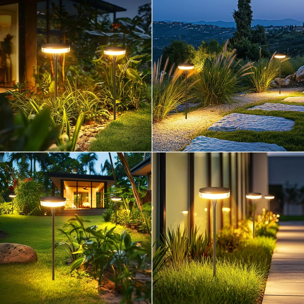 2PCS Solar Pathway Light Sway by Wind Solar Swaying Lights Bright 12H IP65 Waterproof for Outside Yard Path Patio Lawn Decor