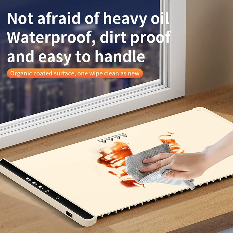 Electric Warming Tray Food Warmer Plate Foldable Portable Smart Food Fast Heating Mat Electric Warming Tray with 3 Tem Setting