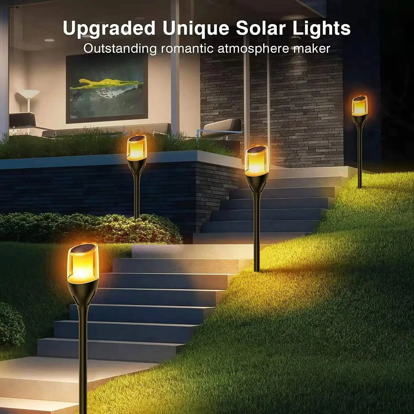 Solar Outdoor Lawn Lamp Garden Lamp Solar Powered Waterproof Landscape Path for Yard Backyard Lawn Patio Decorative LED Lighting