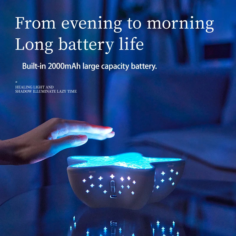 Ocean Wave Led Projector Lamp Starfish Night Light Rechargeable RGB Northern Lights Romantic Ambient Lighting for Bedroom Party