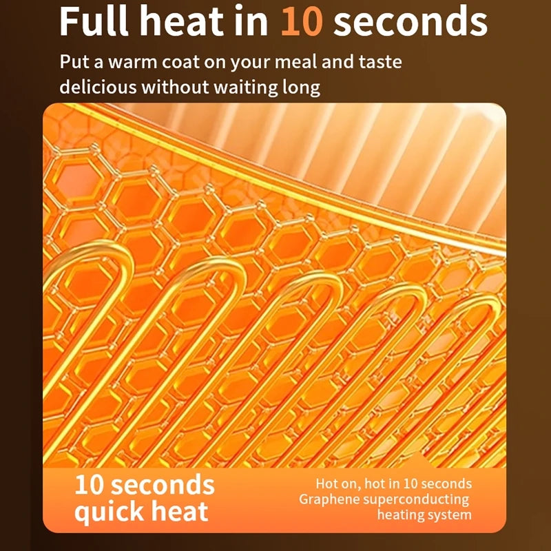 Electric Warming Tray Food Warmer Plate Foldable Portable Smart Food Fast Heating Mat Electric Warming Tray with 3 Tem Setting