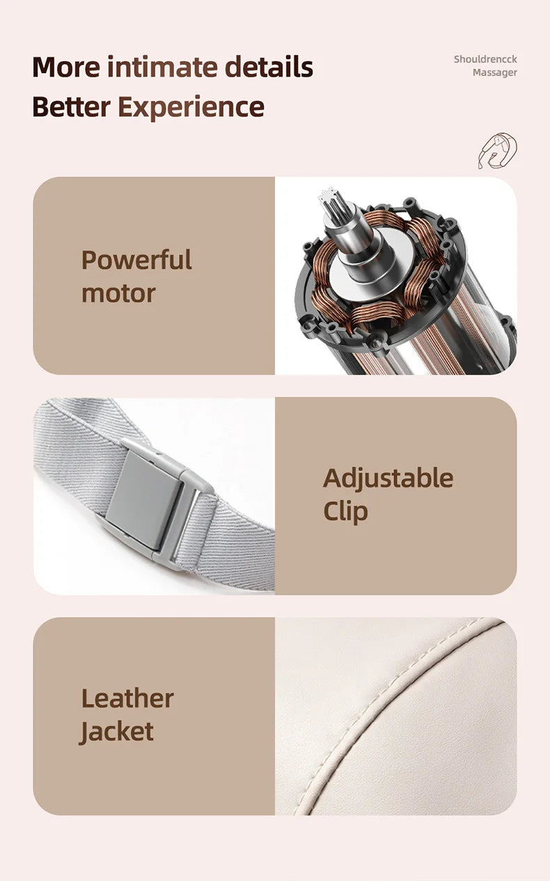 Neck Massager for Pain Relief deep Tissue Relieves Tension Kneading Massagerwith Heat Improves Circulation Eases Muscle Soreness