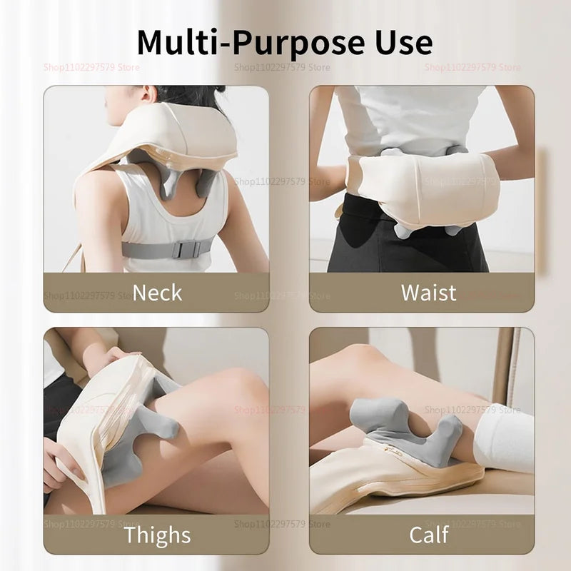 Neck Massager for Pain Relief deep Tissue Relieves Tension Kneading Massagerwith Heat Improves Circulation Eases Muscle Soreness