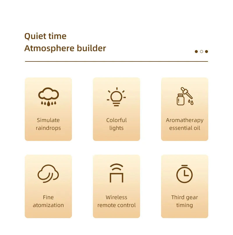 Umbrella Humidifier Rotating Umbrella Drop 7-Color LED Aromatherapy Diffuser Essential Oil Humidifier with Remote