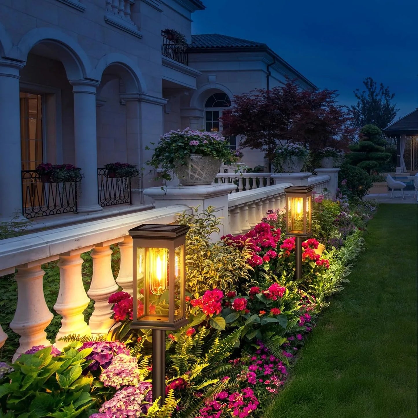 4 PCS Solar Lights Outdoor Solar Pathway Lights Waterproof Bright Solar Lamps Landscape Lighting for Path Yard Garden Walkway