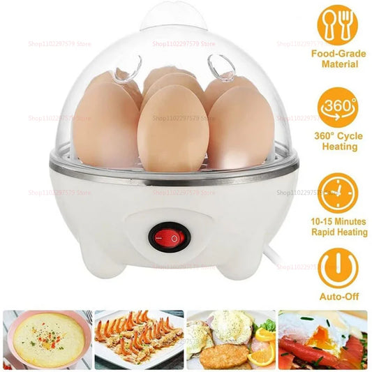 Electric Egg Cooker Boiler Maker 14 Egg Capacity Double Layer Steamer Soft Medium Hard Boil Automatic Shut Off Kitchen Appliance