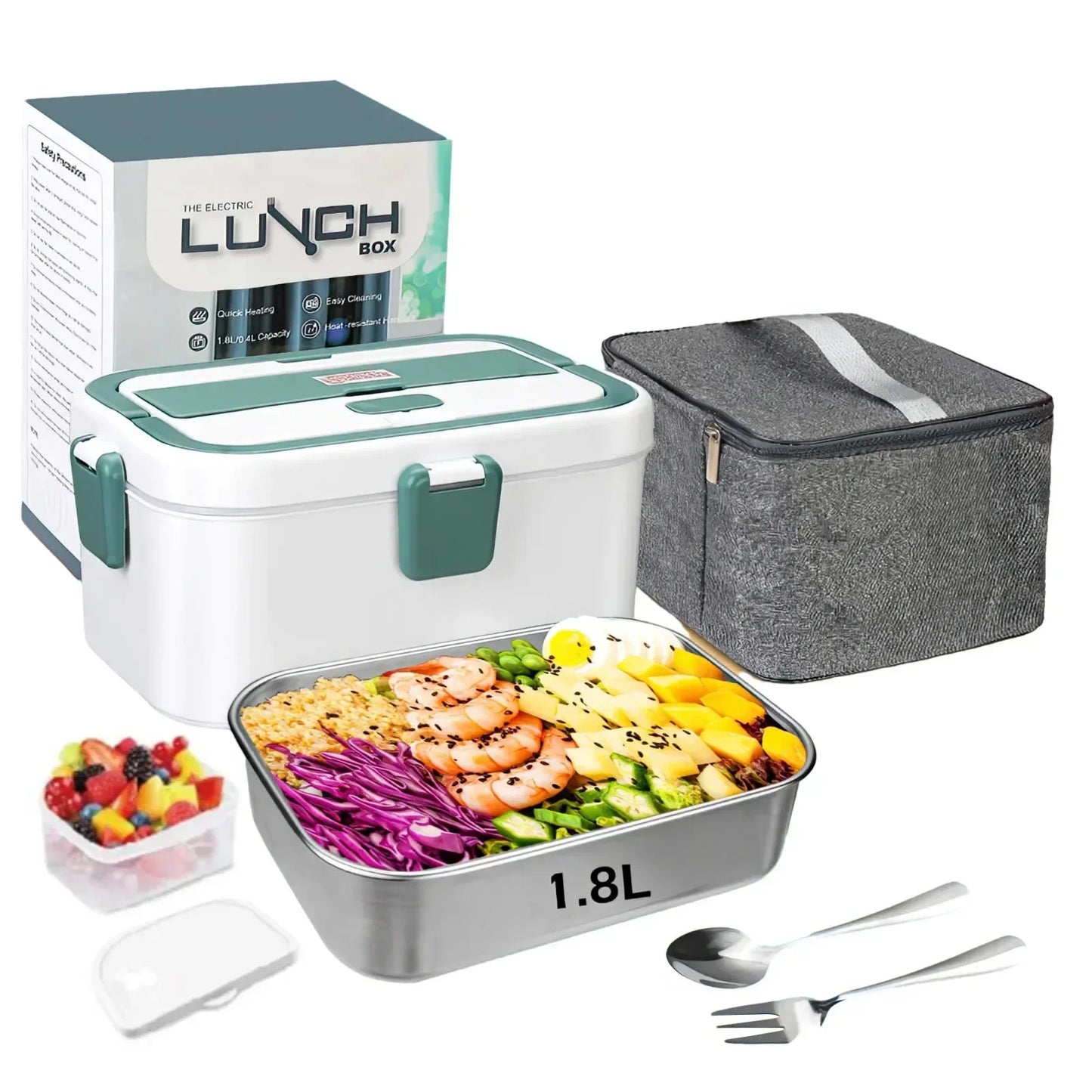 Electric Lunch Box Food Warmer 1.8 L 80W  Camping Bento Picnic Portable Food Heater Car/Truck/Home in-car Electric Lunch Box