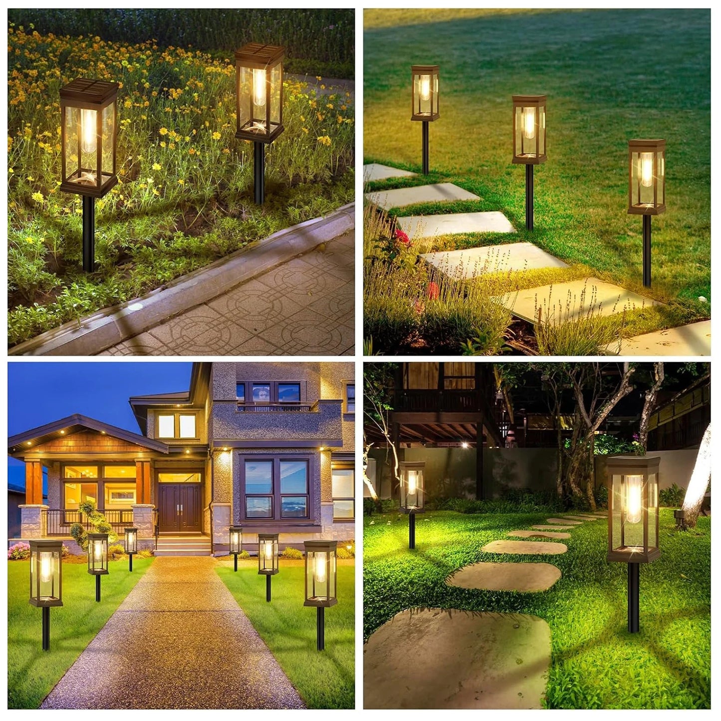 4 PCS Solar Lights Outdoor Solar Pathway Lights Waterproof Bright Solar Lamps Landscape Lighting for Path Yard Garden Walkway