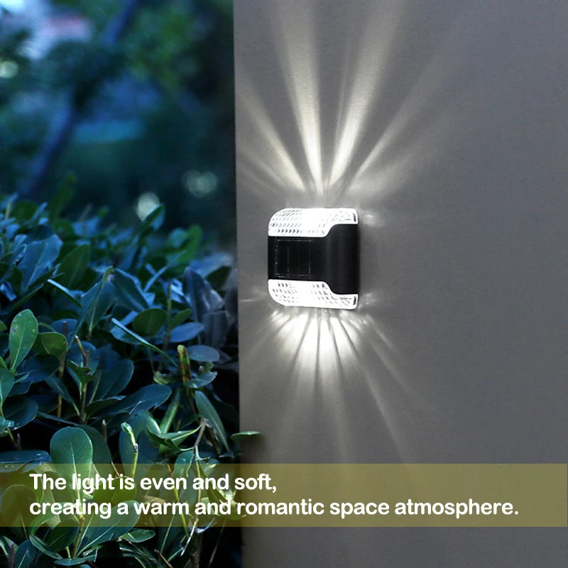 LED Solar Wall Lamp Sunlight Outdoor Up and Down Luminous Lighting Waterproof Energy-saving Street Light Yard Balcony Decoration