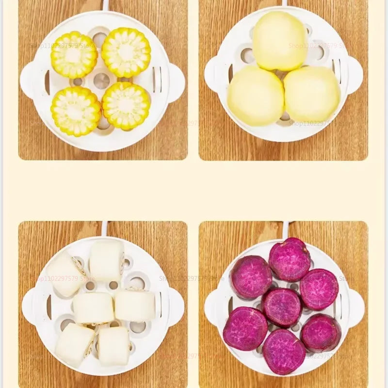 Electric Egg Cooker Boiler Maker 14 Egg Capacity Double Layer Steamer Soft Medium Hard Boil Automatic Shut Off Kitchen Appliance