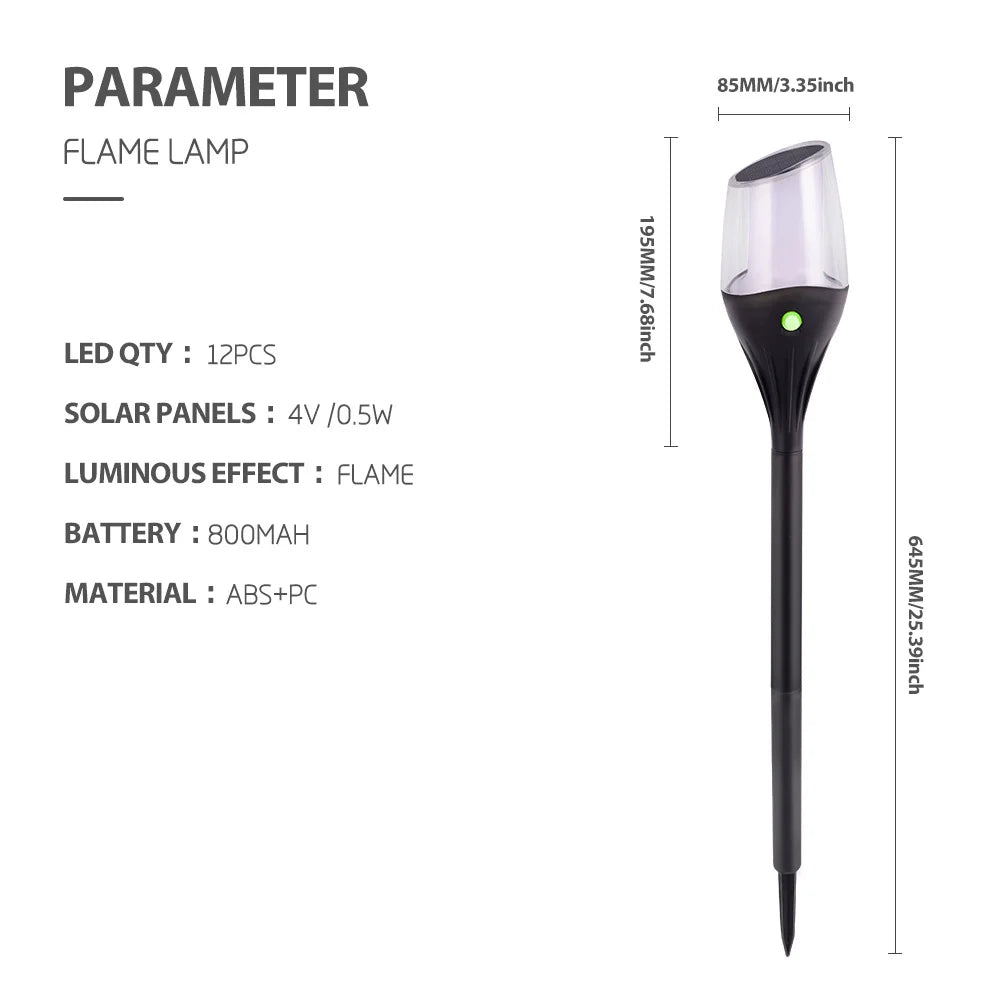 Solar Outdoor Lawn Lamp Garden Lamp Solar Powered Waterproof Landscape Path for Yard Backyard Lawn Patio Decorative LED Lighting