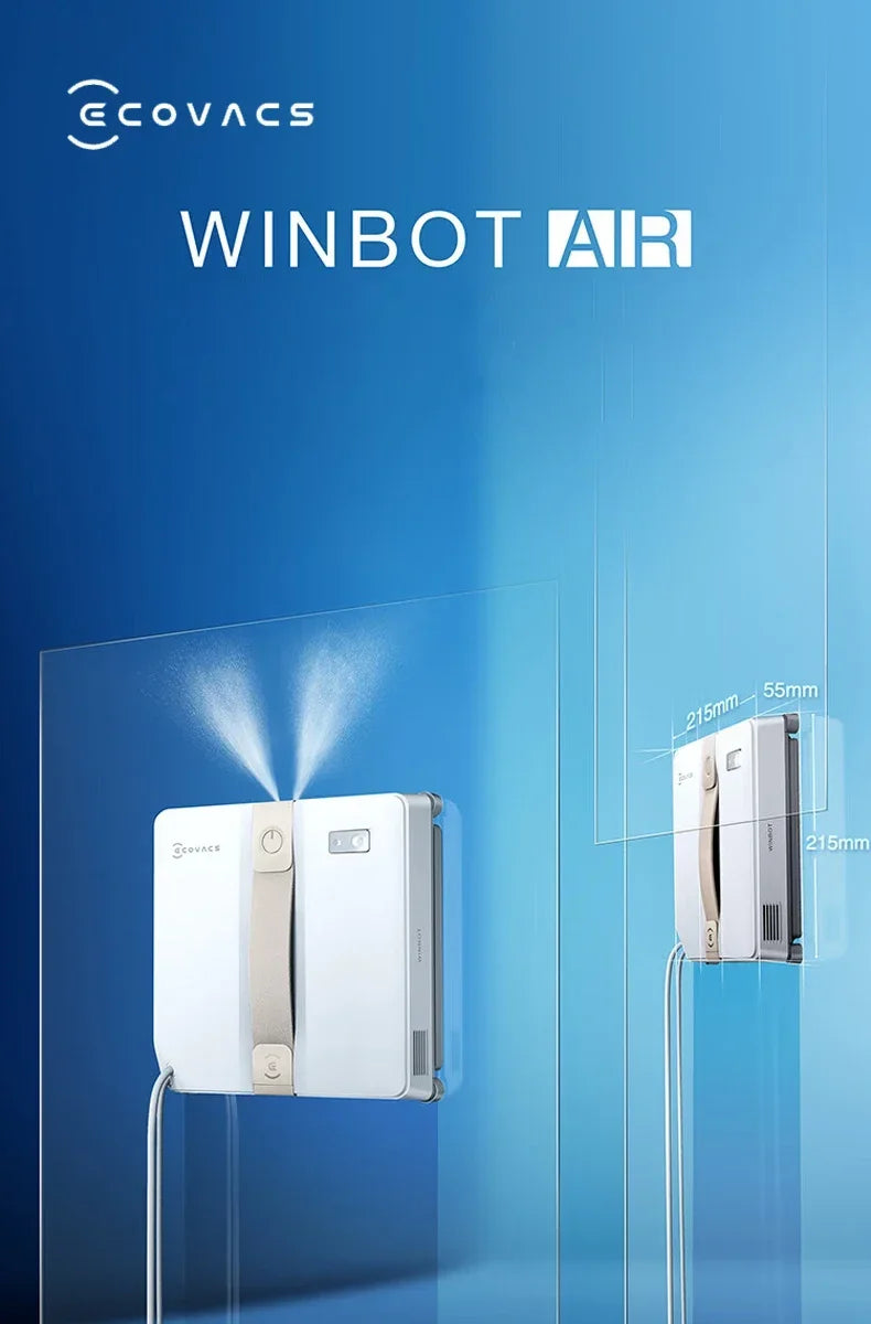 Original ECOVACS Window Cleaning Machine WINBOT AIR MINI Window Cleaning Robot 8000Pa Glass Vacuum Cleaner 100V-240V