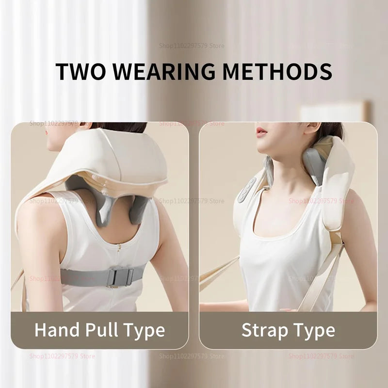 Neck Massager for Pain Relief deep Tissue Relieves Tension Kneading Massagerwith Heat Improves Circulation Eases Muscle Soreness