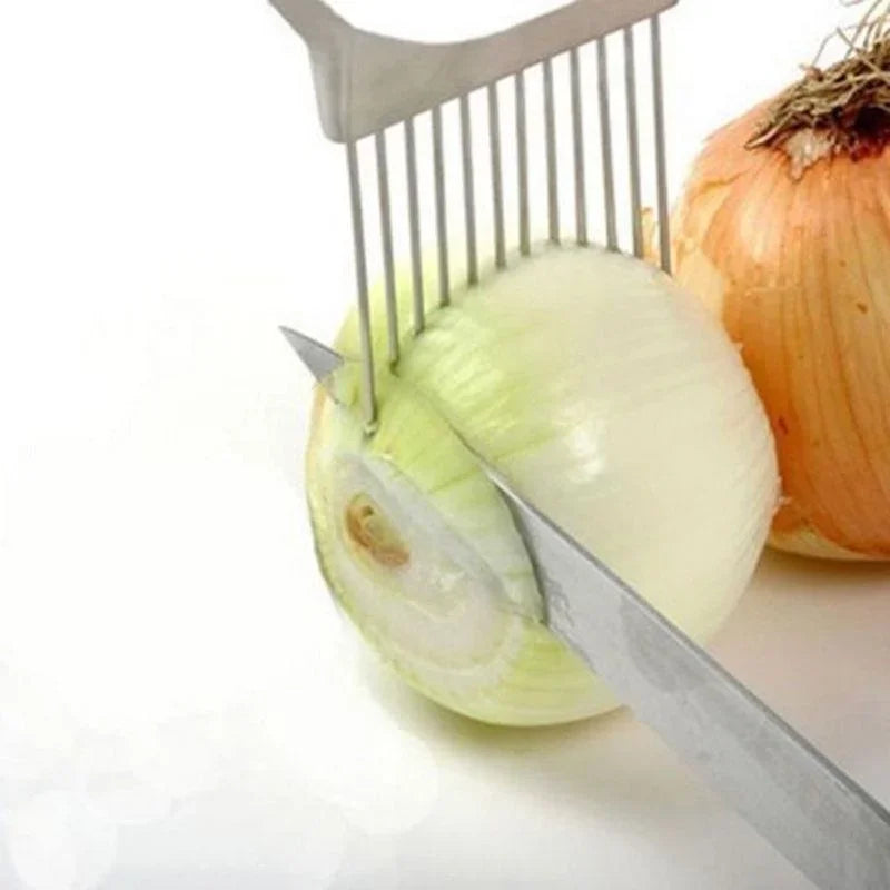 Vegetable Fruit Beef Onion Slicer Cutting Holder Slicing Cutter Stainless Steel Meat Needle Novel Kitchen Accessories Small Tool