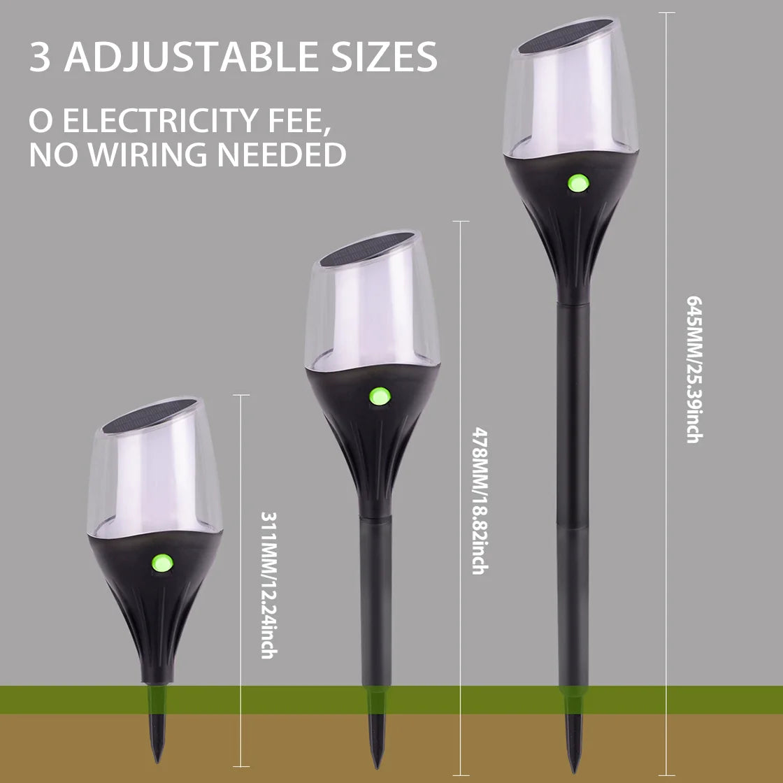 Solar Outdoor Lawn Lamp Garden Lamp Solar Powered Waterproof Landscape Path for Yard Backyard Lawn Patio Decorative LED Lighting