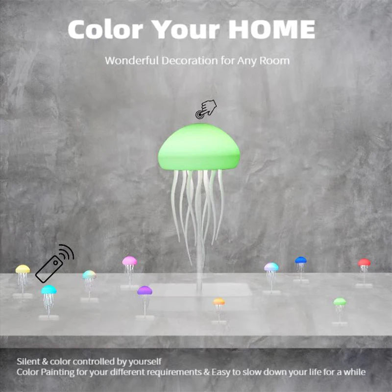 LED Jellyfish Lamp with 9 Tentacles 2 Working Modes Ultra Long Battery Life Colour Gradient Light Effects with Remote Control