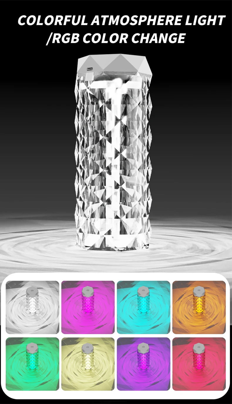 Air humidifier 500ML household car mounted aromatherapy humidifier aromatherapy diffuser USB crystal spray with LED night light