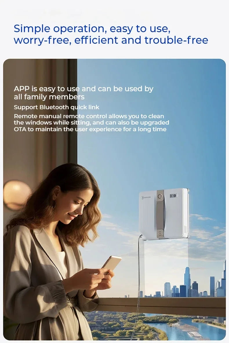 Original ECOVACS Window Cleaning Machine WINBOT AIR MINI Window Cleaning Robot 8000Pa Glass Vacuum Cleaner 100V-240V