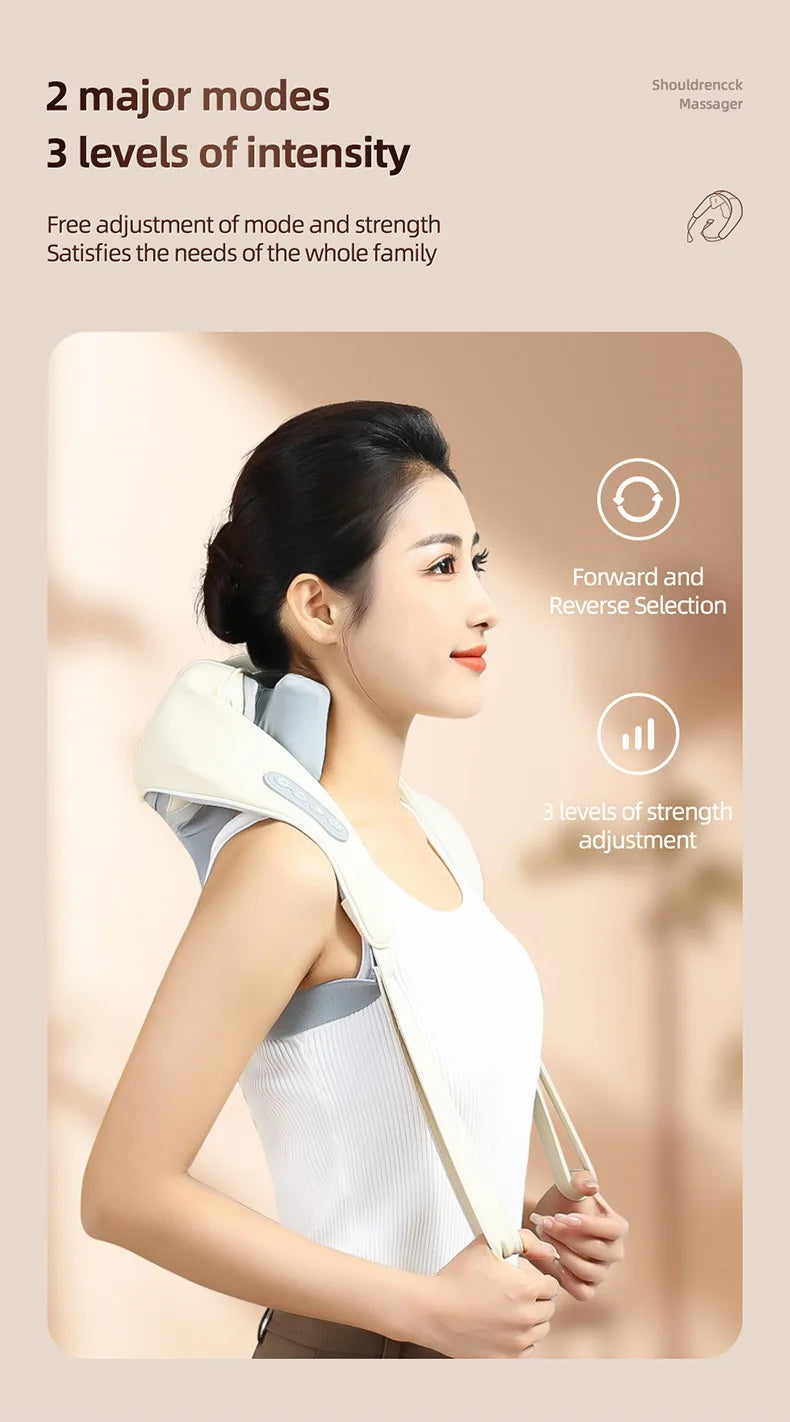 Neck Massager for Pain Relief deep Tissue Relieves Tension Kneading Massagerwith Heat Improves Circulation Eases Muscle Soreness