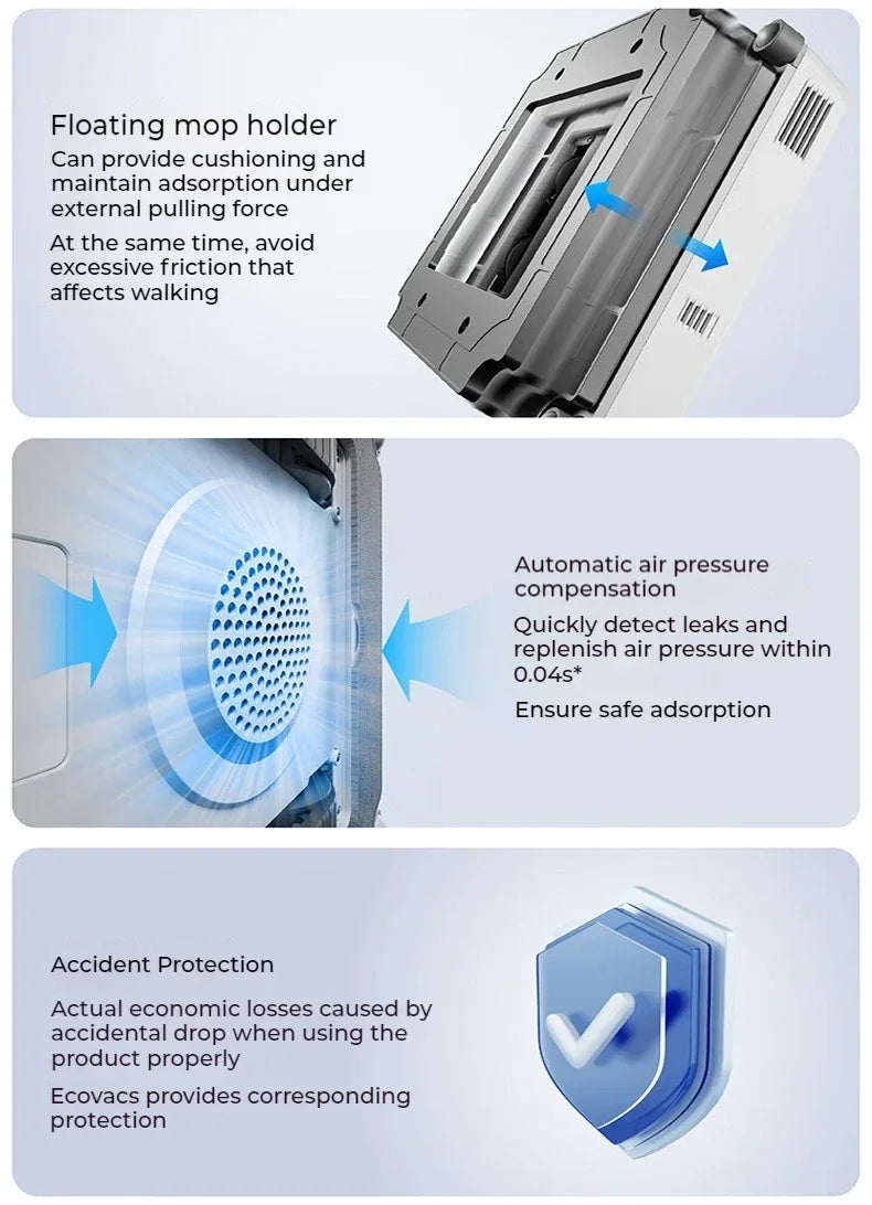 Original ECOVACS Window Cleaning Machine WINBOT AIR MINI Window Cleaning Robot 8000Pa Glass Vacuum Cleaner 100V-240V