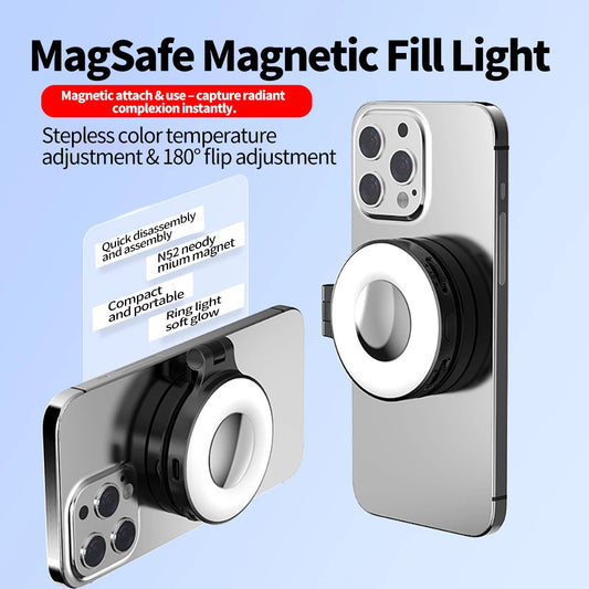 Magsafe Magnetic Mini LED Selfie Fill Light Potable Phone Selfie Lamp for Video Vlog Selfie