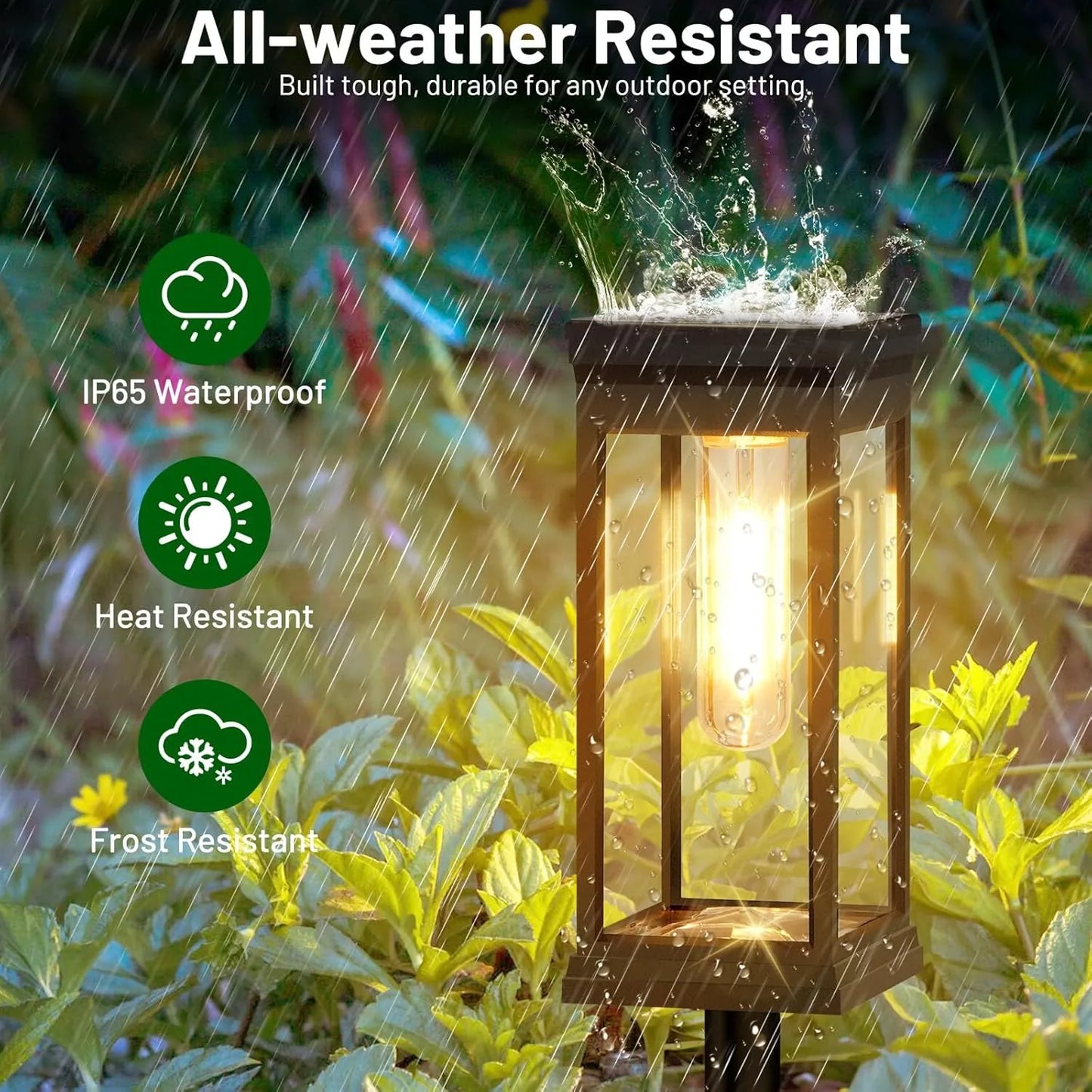 4 PCS Solar Lights Outdoor Solar Pathway Lights Waterproof Bright Solar Lamps Landscape Lighting for Path Yard Garden Walkway