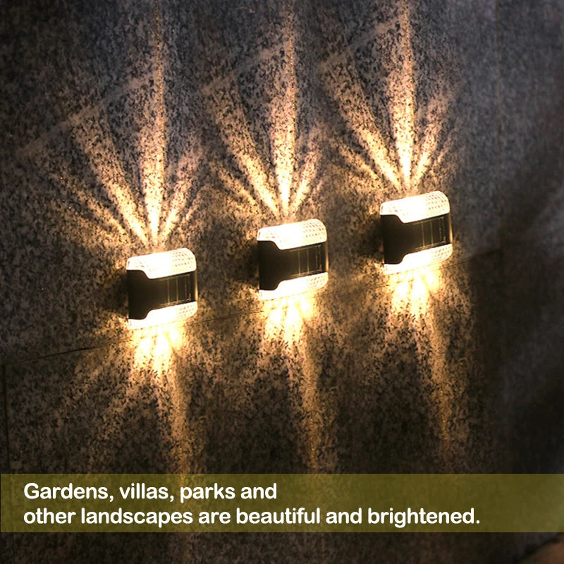 LED Solar Wall Lamp Sunlight Outdoor Up and Down Luminous Lighting Waterproof Energy-saving Street Light Yard Balcony Decoration