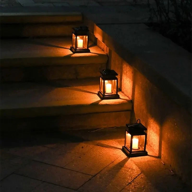 Garden Decor Outdoor Solar Lights Retro Palace Lantern Lights Hanging Candle Lamps Landscape Lighting Floor Lights Solar Light
