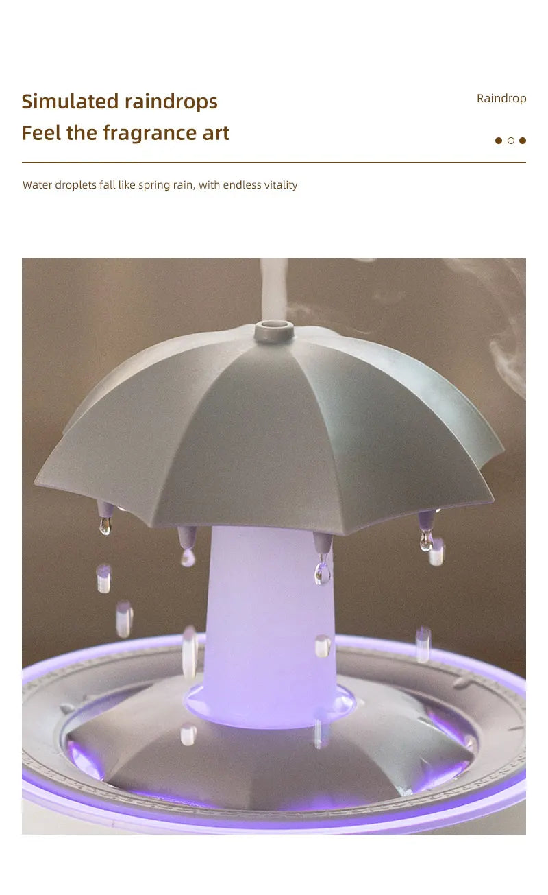Cloud Rain Humidifier Raindrop Aroma Essential Oil DiffuserRemote Control Night Light Desktop Fountain Water Drop Sound for Home