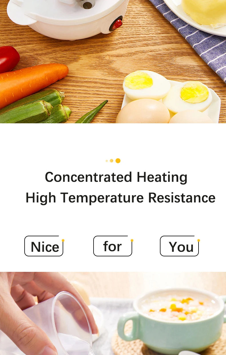 Electric Egg Cooker Boiler Maker 14 Egg Capacity Double Layer Steamer Soft Medium Hard Boil Automatic Shut Off Kitchen Appliance