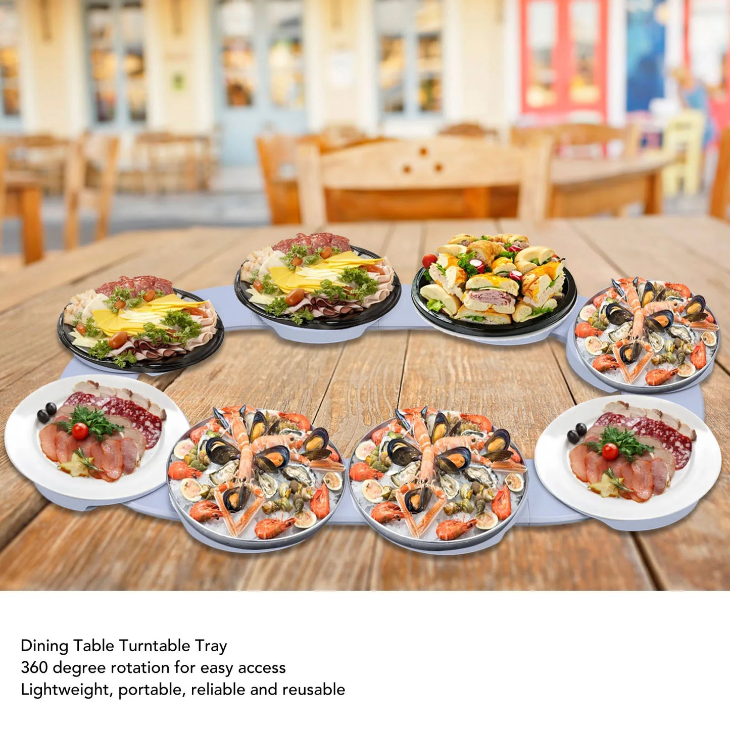 Table Turntable Turntable Tray 360° Rotation Multifunctional Reusable Portable Rotating Food Organizer Tray for Dining Table