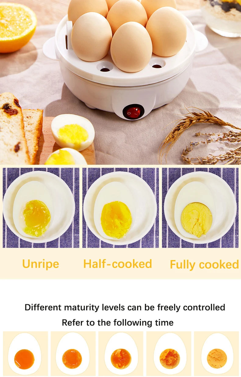 Electric Egg Cooker Boiler Maker 14 Egg Capacity Double Layer Steamer Soft Medium Hard Boil Automatic Shut Off Kitchen Appliance