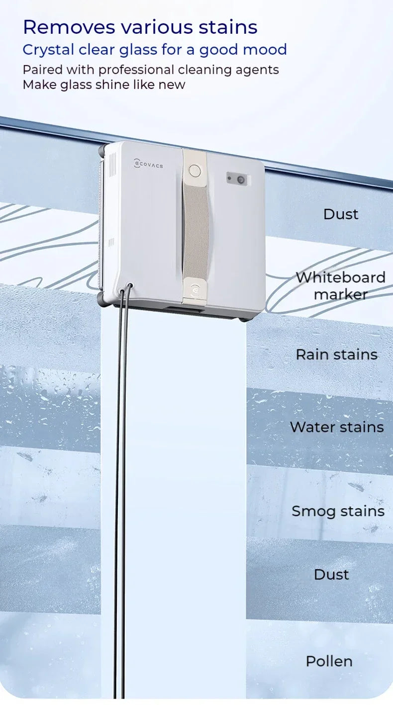 Original ECOVACS Window Cleaning Machine WINBOT AIR MINI Window Cleaning Robot 8000Pa Glass Vacuum Cleaner 100V-240V